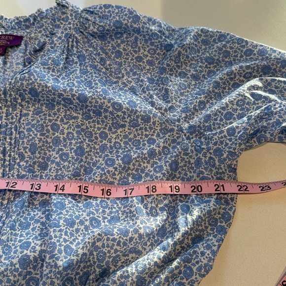 J. Crew Liberty Blue Floral Midi Dress, Size XL Tall - Picture 7 of 13